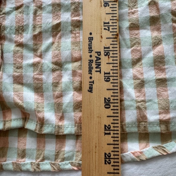 C&A Women's Checkered Pajama Set Good Night Cotton Blend Beige Green Peach  SZ M - Picture 4 of 10